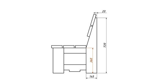 Угол спинки у скамейки